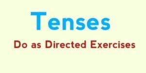 Do as Directed Tenses Exercises with Answers