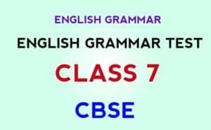 CBSE Class 7 English Grammar Test with Answers