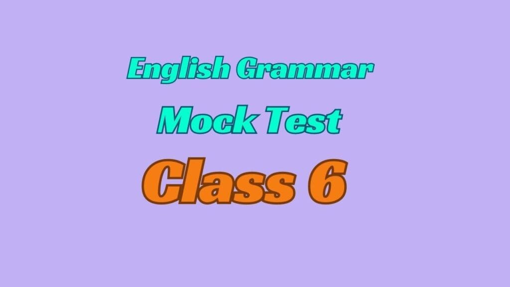 Easy Class 6 English Grammar Mock Test For Cbse